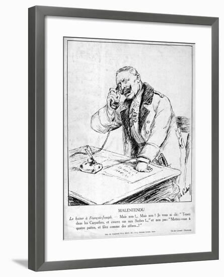 Misunderstanding, Caricatures of Guillaume II of Germany, 1915-null-Framed Giclee Print