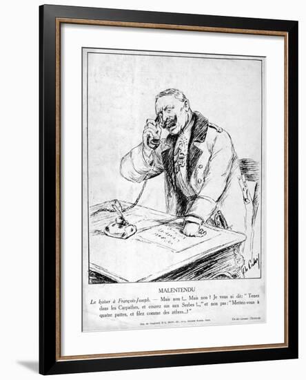 Misunderstanding, Caricatures of Guillaume II of Germany, 1915-null-Framed Giclee Print