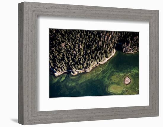 Misurinasee in the Dolomites with Cortina in Autumn, Aerial Shots, Italy-Frank Fleischmann-Framed Photographic Print