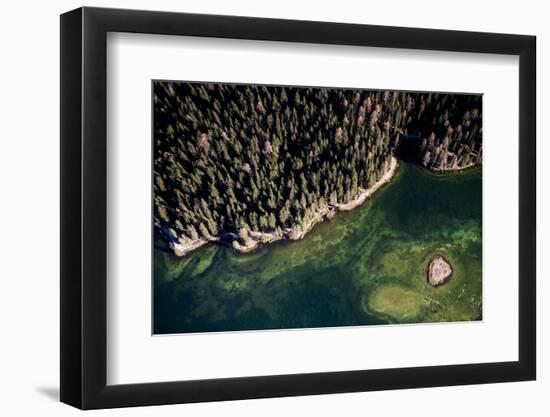 Misurinasee in the Dolomites with Cortina in Autumn, Aerial Shots, Italy-Frank Fleischmann-Framed Photographic Print