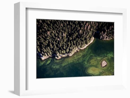 Misurinasee in the Dolomites with Cortina in Autumn, Aerial Shots, Italy-Frank Fleischmann-Framed Photographic Print