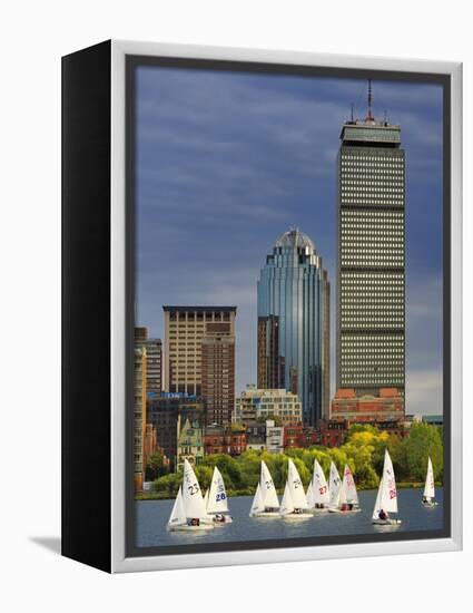 Mit Sailing Team Practicing in Charles River, Boston, Massachusetts, USA-Adam Jones-Framed Premier Image Canvas