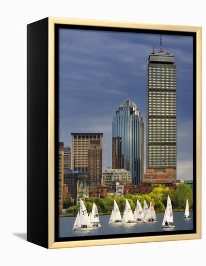 Mit Sailing Team Practicing in Charles River, Boston, Massachusetts, USA-Adam Jones-Framed Premier Image Canvas