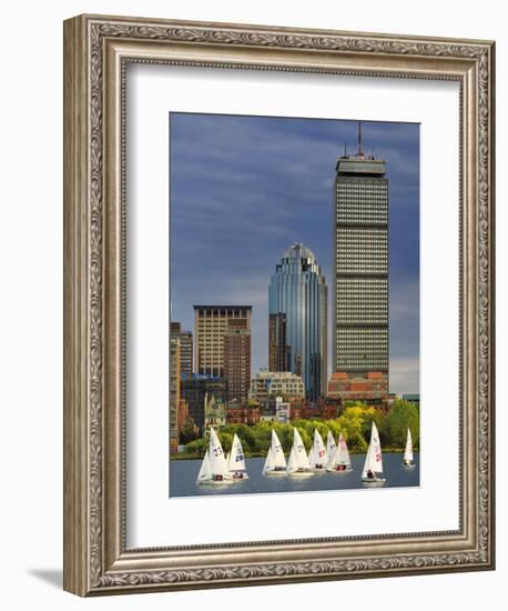 Mit Sailing Team Practicing in Charles River, Boston, Massachusetts, USA-Adam Jones-Framed Photographic Print