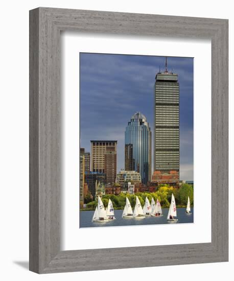 Mit Sailing Team Practicing in Charles River, Boston, Massachusetts, USA-Adam Jones-Framed Photographic Print