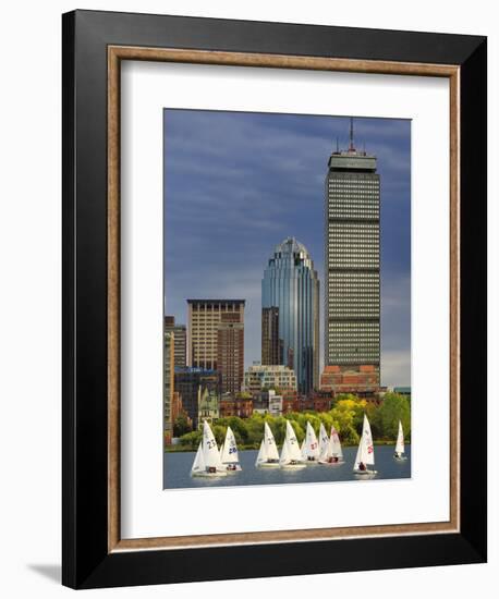 Mit Sailing Team Practicing in Charles River, Boston, Massachusetts, USA-Adam Jones-Framed Photographic Print