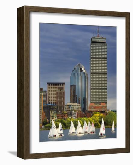 Mit Sailing Team Practicing in Charles River, Boston, Massachusetts, USA-Adam Jones-Framed Photographic Print