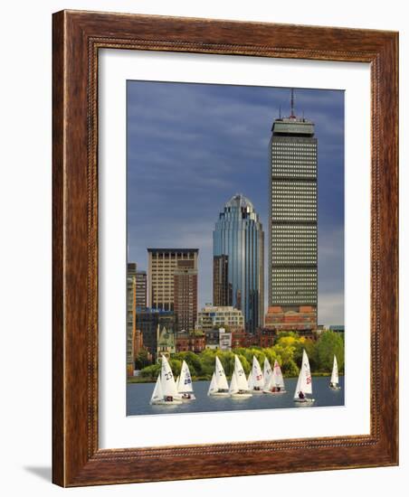 Mit Sailing Team Practicing in Charles River, Boston, Massachusetts, USA-Adam Jones-Framed Photographic Print