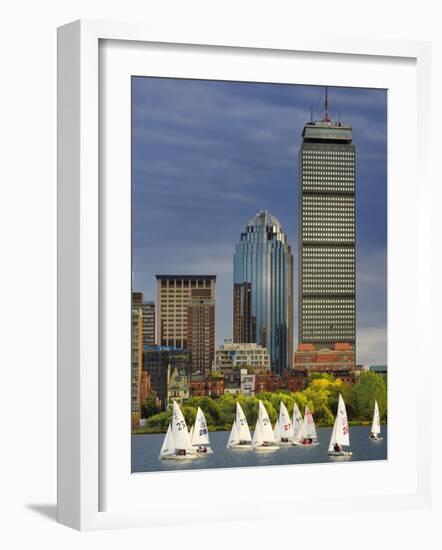 Mit Sailing Team Practicing in Charles River, Boston, Massachusetts, USA-Adam Jones-Framed Photographic Print