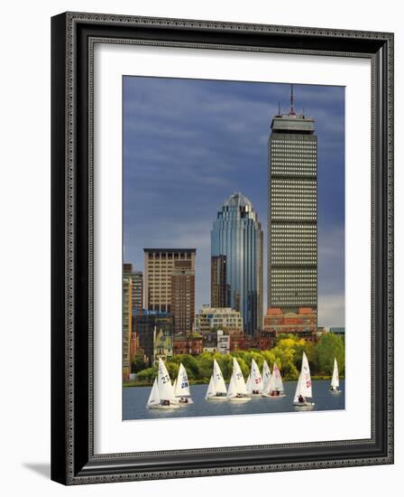 Mit Sailing Team Practicing in Charles River, Boston, Massachusetts, USA-Adam Jones-Framed Photographic Print