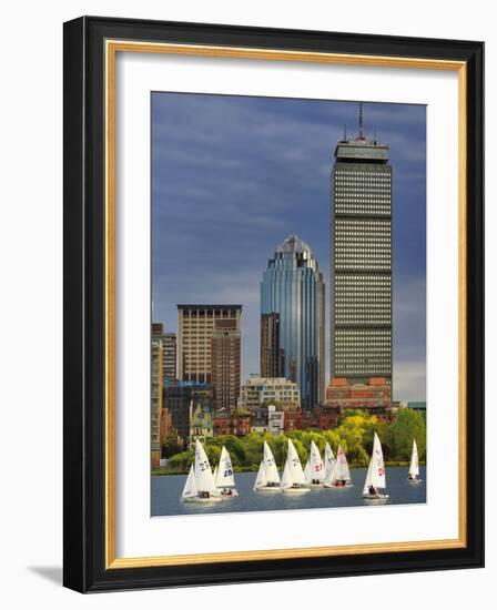 Mit Sailing Team Practicing in Charles River, Boston, Massachusetts, USA-Adam Jones-Framed Photographic Print