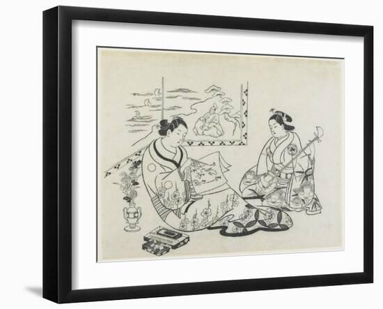 (Mitate of Matsukaze and Murasame), C. 1704-1706-Okumura Masanobu-Framed Giclee Print