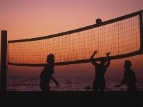 Silhouette of Children Playing Outdoors-Mitch Diamond-Photographic Print