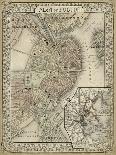 World Map on Aqua-Mitchell-Mounted Art Print