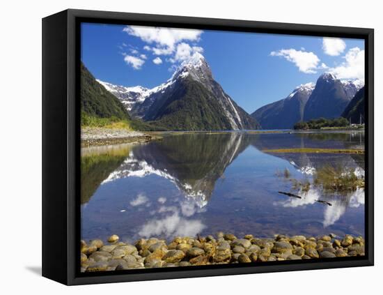 Mitre Peak, Milford Sound, Fiordland National Park, South Island, New Zealand-David Wall-Framed Premier Image Canvas