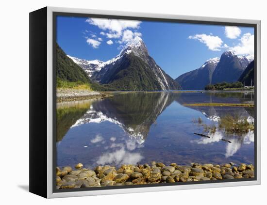 Mitre Peak, Milford Sound, Fiordland National Park, South Island, New Zealand-David Wall-Framed Premier Image Canvas