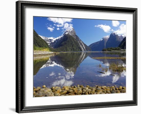 Mitre Peak, Milford Sound, Fiordland National Park, South Island, New Zealand-David Wall-Framed Photographic Print