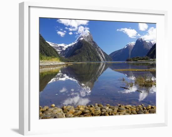 Mitre Peak, Milford Sound, Fiordland National Park, South Island, New Zealand-David Wall-Framed Photographic Print