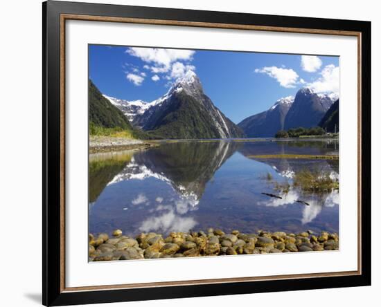 Mitre Peak, Milford Sound, Fiordland National Park, South Island, New Zealand-David Wall-Framed Photographic Print