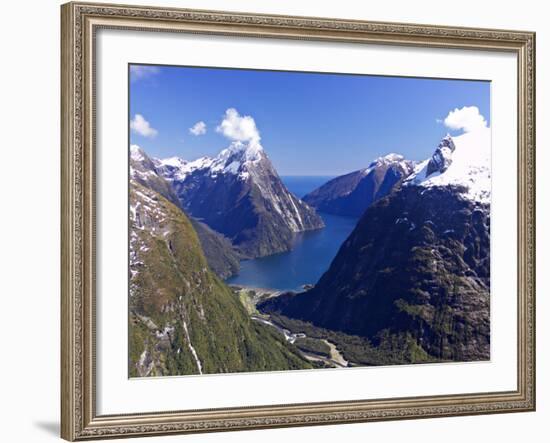 Mitre Peak, Milford Sound, Fiordland National Park, South Island, New Zealand-David Wall-Framed Photographic Print