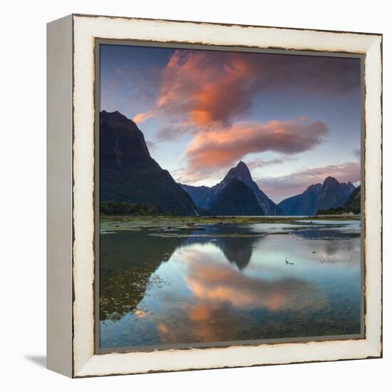 Mitre Peak, Milford Sound, Fiordland National Park, South Island, New Zealand-Doug Pearson-Framed Premier Image Canvas