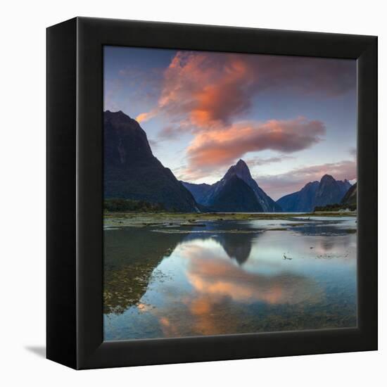 Mitre Peak, Milford Sound, Fiordland National Park, South Island, New Zealand-Doug Pearson-Framed Premier Image Canvas