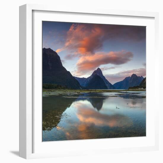 Mitre Peak, Milford Sound, Fiordland National Park, South Island, New Zealand-Doug Pearson-Framed Photographic Print