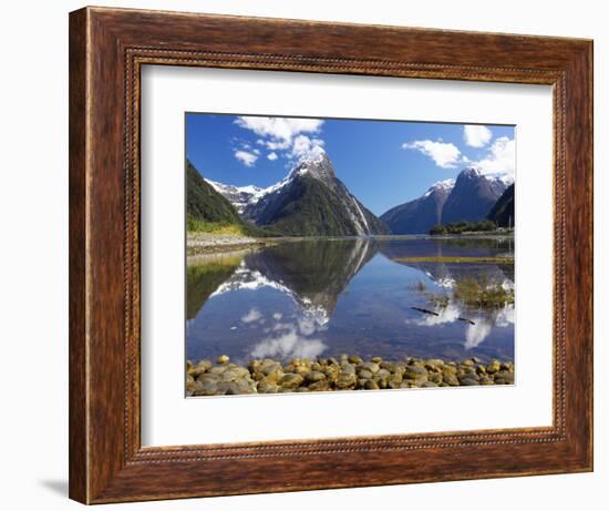 Mitre Peak, Milford Sound, Fiordland National Park, South Island, New Zealand-David Wall-Framed Photographic Print