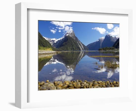 Mitre Peak, Milford Sound, Fiordland National Park, South Island, New Zealand-David Wall-Framed Photographic Print