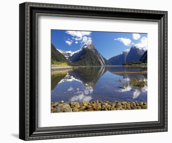 Mitre Peak, Milford Sound, Fiordland National Park, South Island, New Zealand-David Wall-Framed Photographic Print