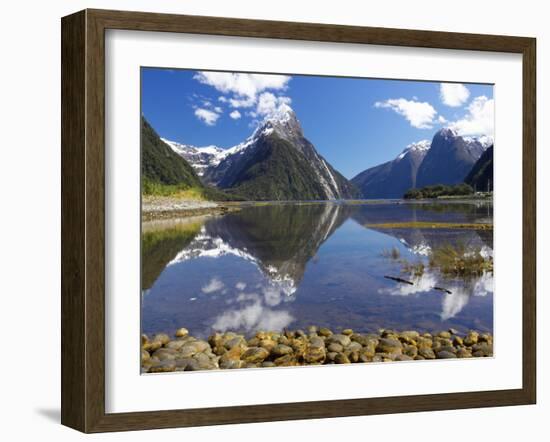 Mitre Peak, Milford Sound, Fjordland National Park, South Island, New Zealand-David Wall-Framed Photographic Print