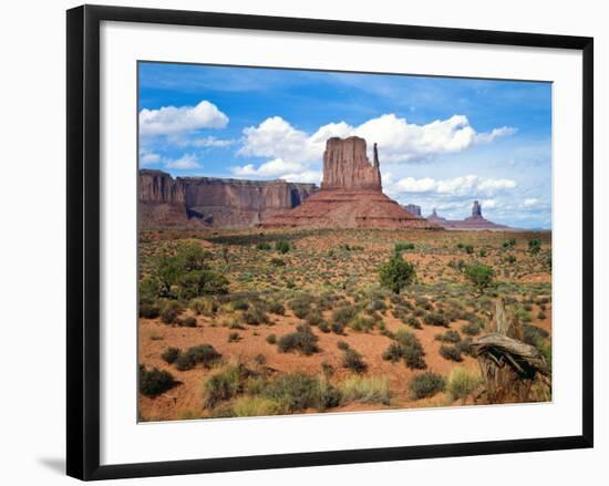 Mitten and Buttes at Mid-Day Navajo Tribal Park, Monument Valley, Arizona, USA-Bernard Friel-Framed Photographic Print