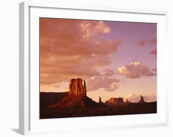 Mitten Buttes at Sunset in Monument Valley Navajo Tribal Park-James Randklev-Framed Photographic Print