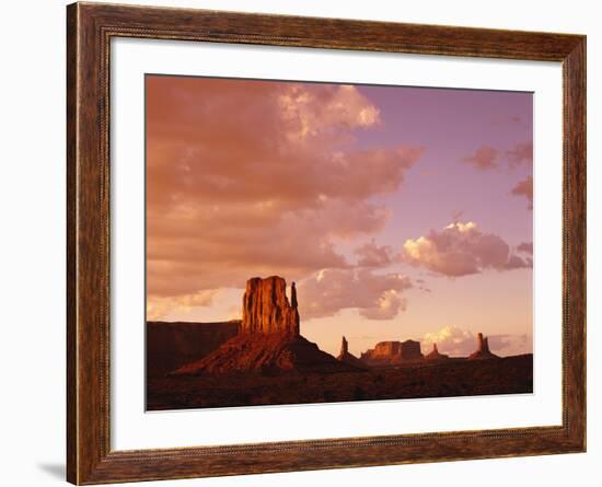 Mitten Buttes at Sunset in Monument Valley Navajo Tribal Park-James Randklev-Framed Photographic Print