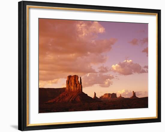 Mitten Buttes at Sunset in Monument Valley Navajo Tribal Park-James Randklev-Framed Photographic Print