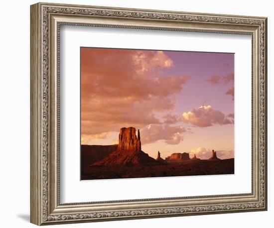 Mitten Buttes at Sunset in Monument Valley Navajo Tribal Park-James Randklev-Framed Photographic Print