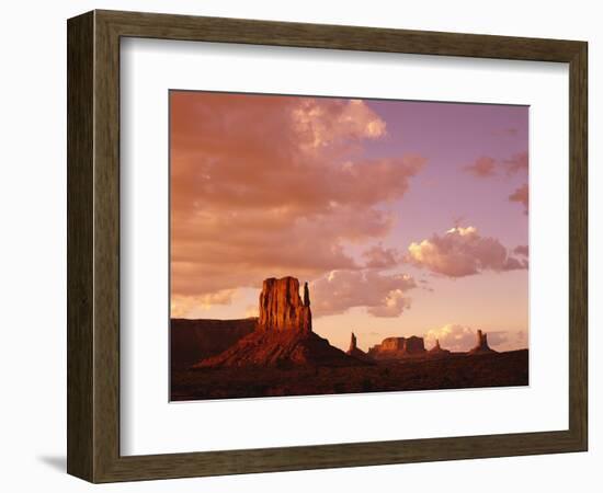 Mitten Buttes at Sunset in Monument Valley Navajo Tribal Park-James Randklev-Framed Photographic Print