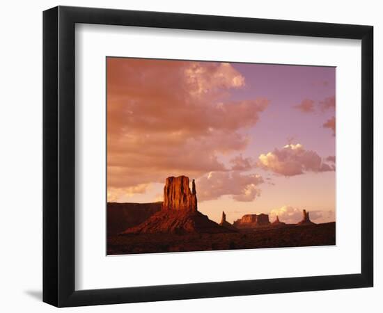 Mitten Buttes at Sunset in Monument Valley Navajo Tribal Park-James Randklev-Framed Photographic Print