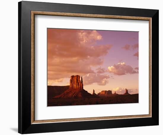 Mitten Buttes at Sunset in Monument Valley Navajo Tribal Park-James Randklev-Framed Photographic Print