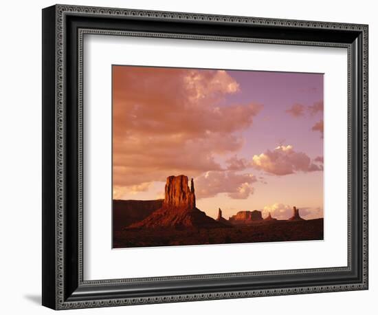 Mitten Buttes at Sunset in Monument Valley Navajo Tribal Park-James Randklev-Framed Photographic Print