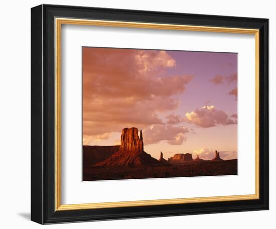 Mitten Buttes at Sunset in Monument Valley Navajo Tribal Park-James Randklev-Framed Photographic Print