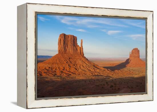 Mittens in Panoramic Landscape at Sunset, Monument Valley, Utah-Bill Bachmann-Framed Premier Image Canvas