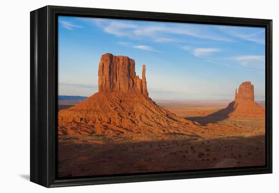 Mittens in Panoramic Landscape at Sunset, Monument Valley, Utah-Bill Bachmann-Framed Premier Image Canvas