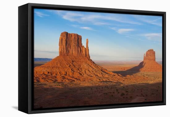 Mittens in Panoramic Landscape at Sunset, Monument Valley, Utah-Bill Bachmann-Framed Premier Image Canvas