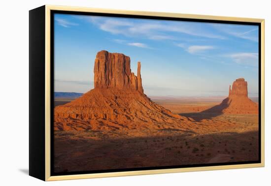 Mittens in Panoramic Landscape at Sunset, Monument Valley, Utah-Bill Bachmann-Framed Premier Image Canvas