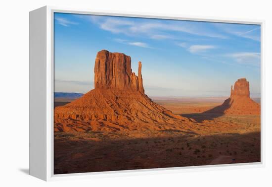Mittens in Panoramic Landscape at Sunset, Monument Valley, Utah-Bill Bachmann-Framed Premier Image Canvas