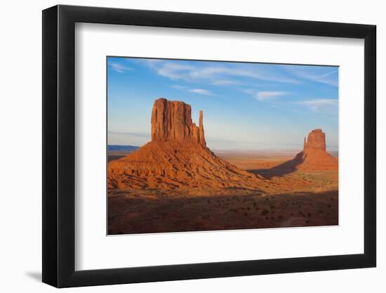 Mittens in Panoramic Landscape at Sunset, Monument Valley, Utah-Bill Bachmann-Framed Photographic Print
