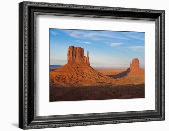 Mittens in Panoramic Landscape at Sunset, Monument Valley, Utah-Bill Bachmann-Framed Photographic Print