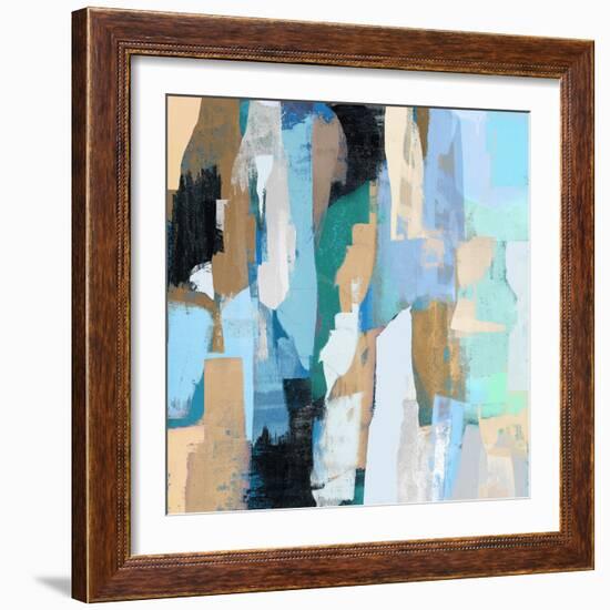 Mix Blues Abstract, 2023-David Moore-Framed Art Print