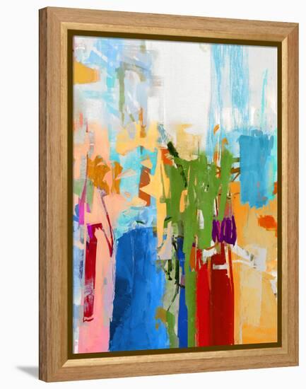 Mix Brush Abstract, 2024-Parker Ross-Framed Stretched Canvas